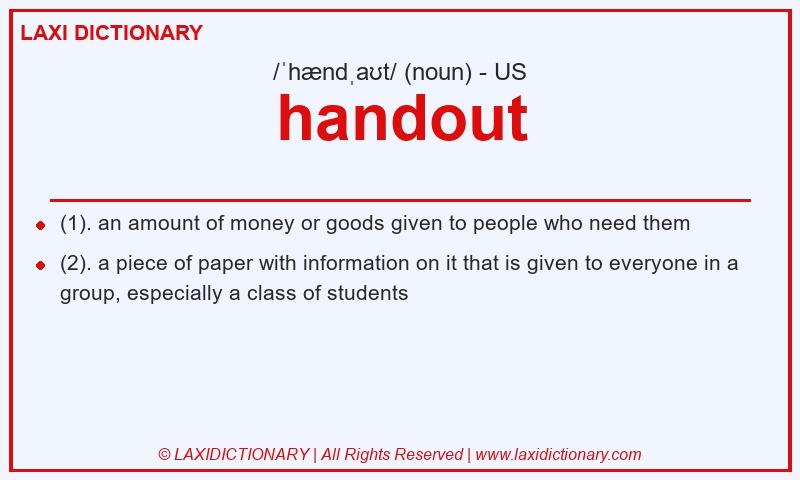 Definition handout in American English