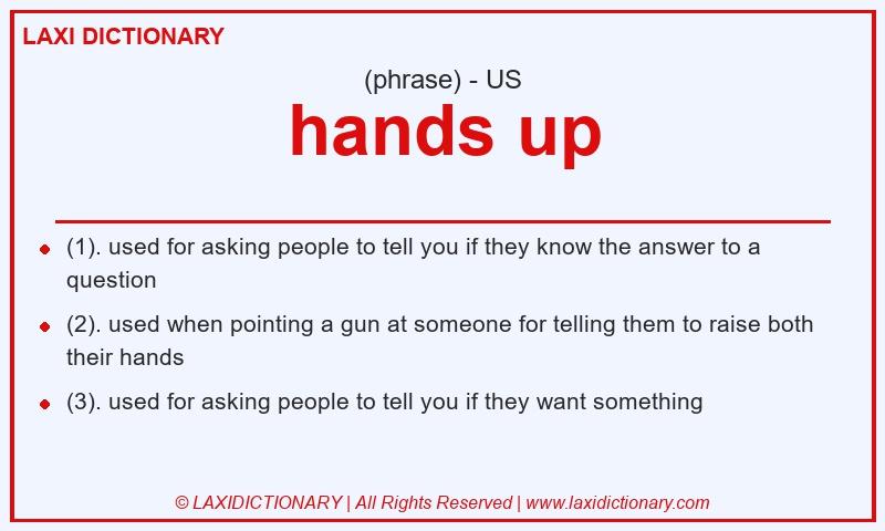 Definition hands up in American English