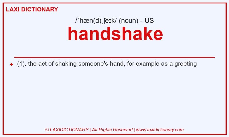 Definition handshake in American English