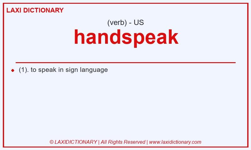 Definition handspeak in American English