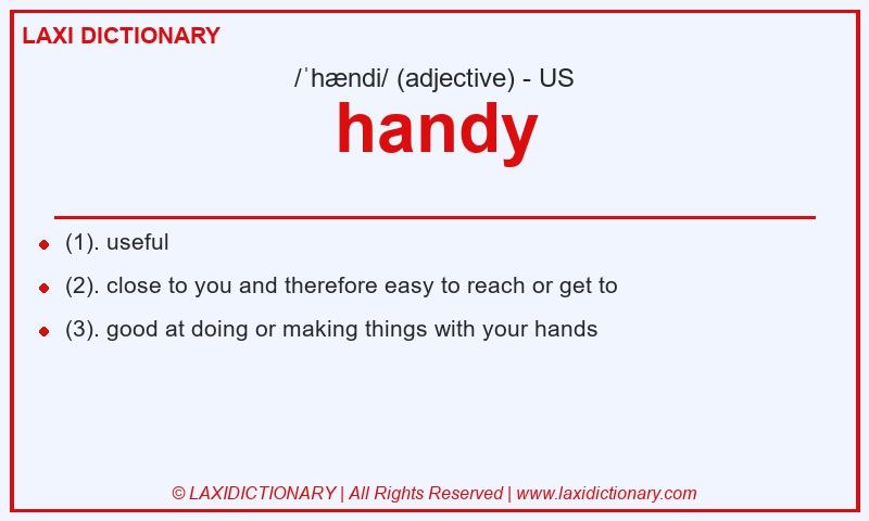 Definition handy in American English