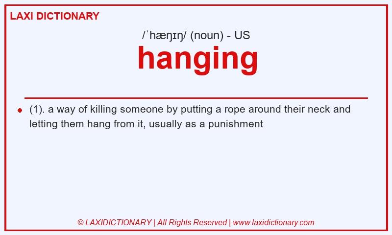 Definition hanging in American English