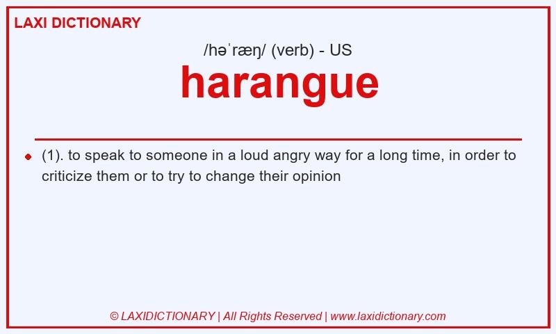 Definition harangue in American English