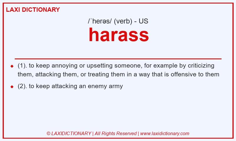 Definition harass in American English
