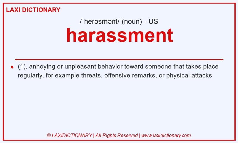 Definition harassment in American English