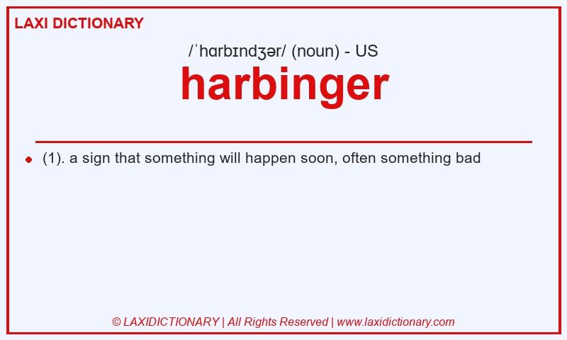 Definition harbinger in American English