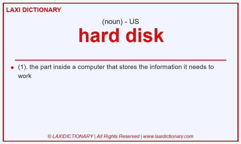 Definition hard disk in American English