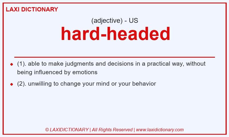Definition hard-headed in American English