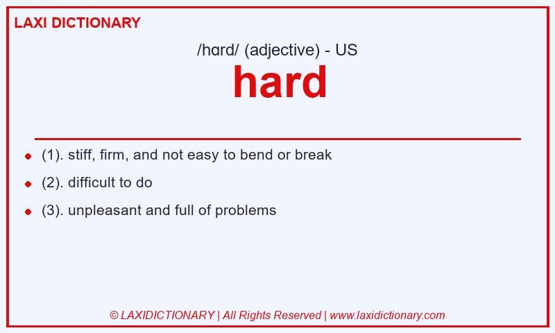 Definition hard in American English