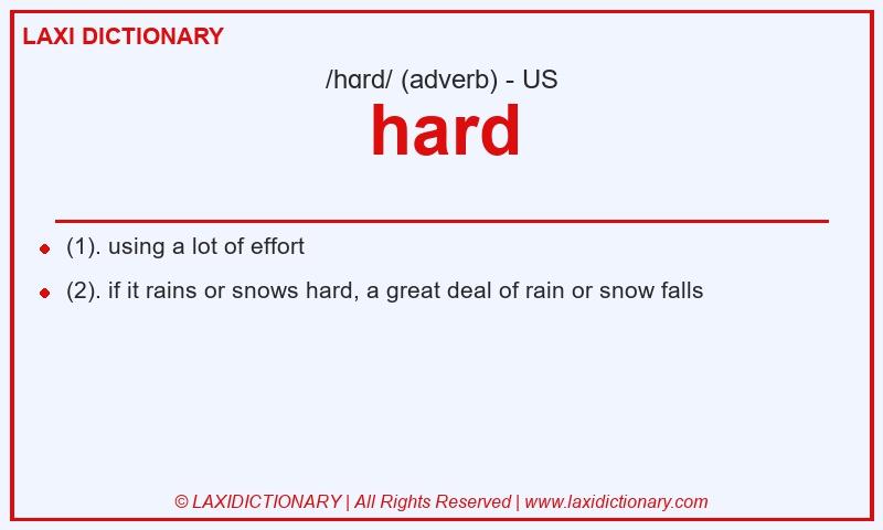 Definition hard in American English