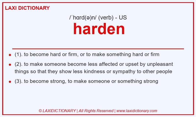Definition harden in American English