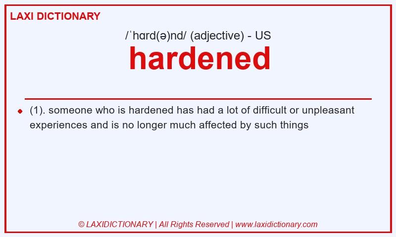 Definition hardened in American English