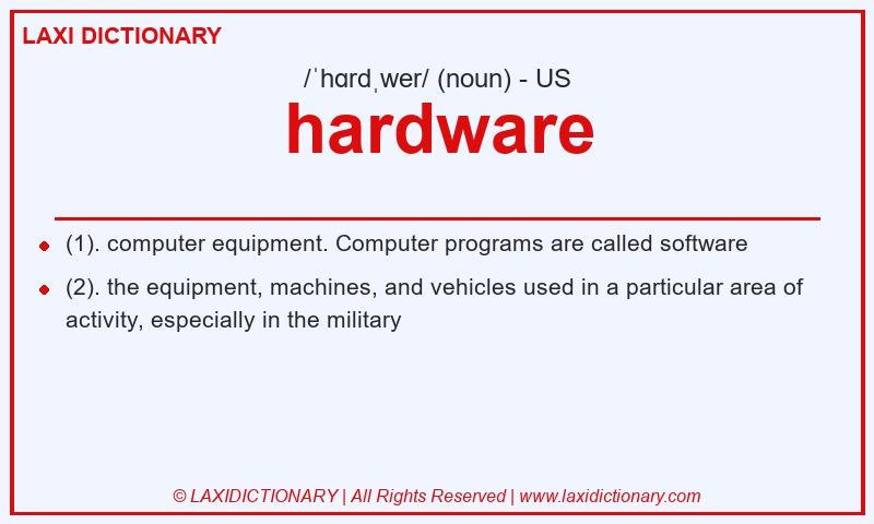 Definition hardware in American English