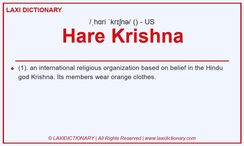 Definition Hare Krishna in American English