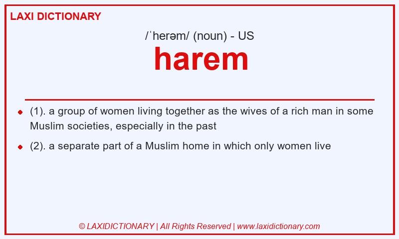 Definition harem in American English