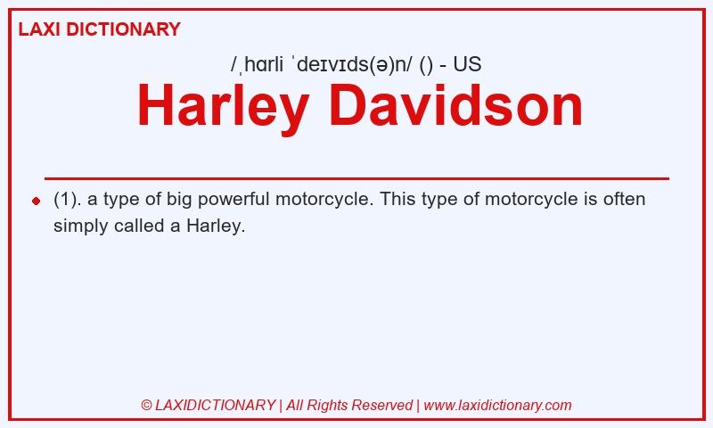 Definition Harley Davidson in American English