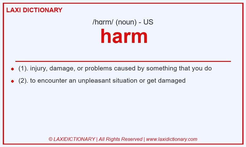Definition harm in American English