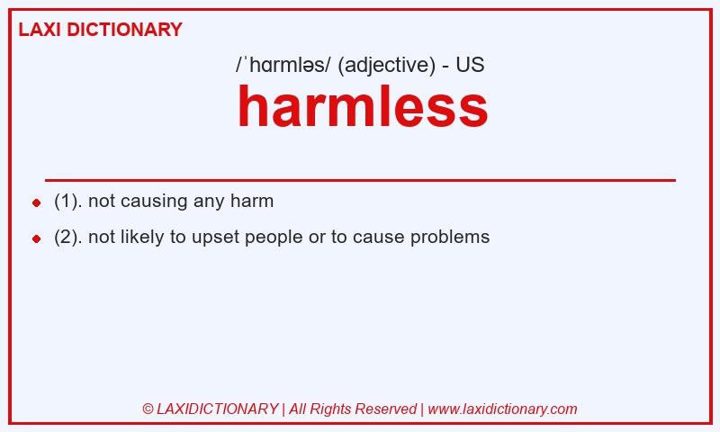 Definition harmless in American English