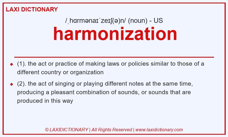 Definition harmonization in American English