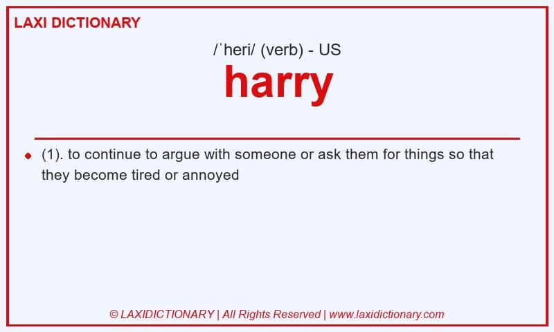 Definition harry in American English