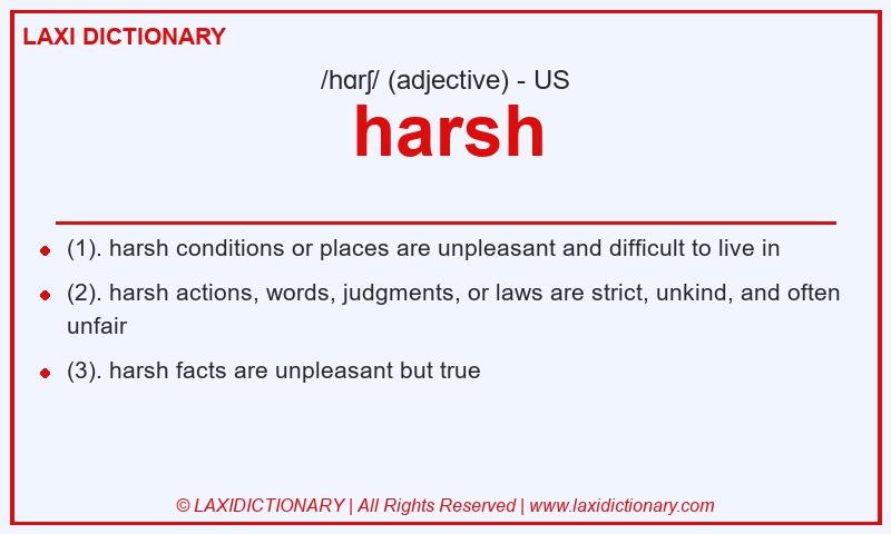 Definition harsh in American English