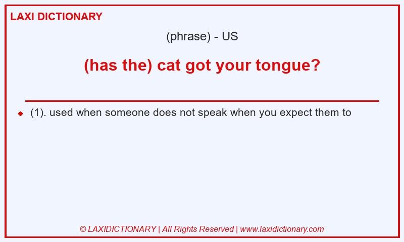Definition (has the) cat got your tongue? in American English