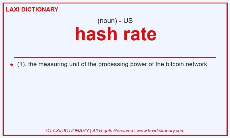 Definition hash rate in American English