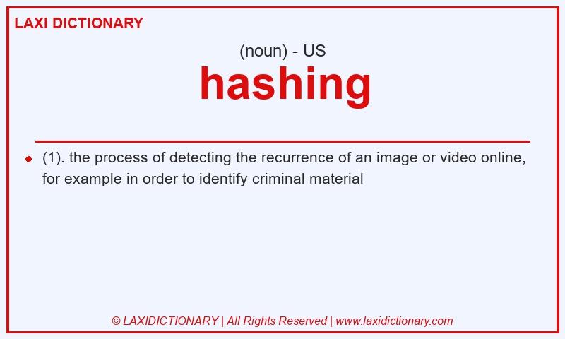 Definition hashing in American English