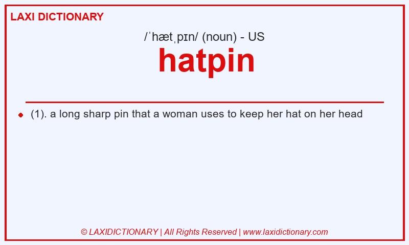 Definition hatpin in American English