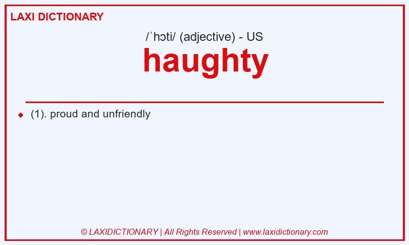 Definition haughty in American English