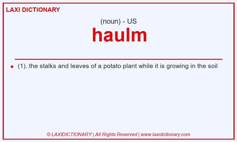 Definition haulm in American English