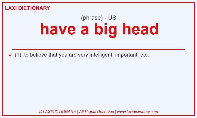 Definition have a big head in American English
