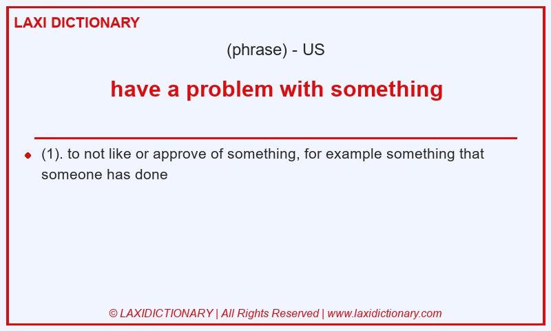 Definition have a problem with something in American English