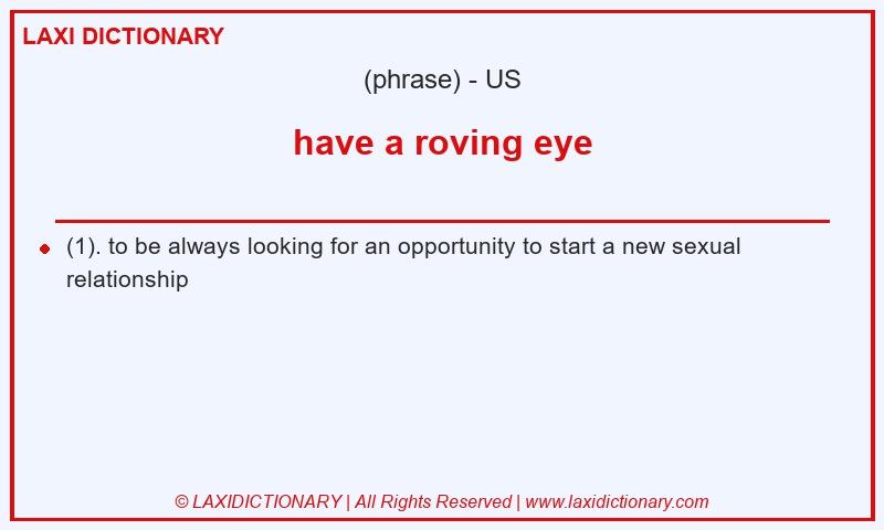 Definition have a roving eye in American English