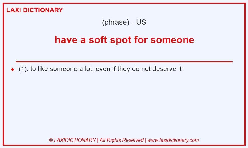 Definition have a soft spot for someone in American English