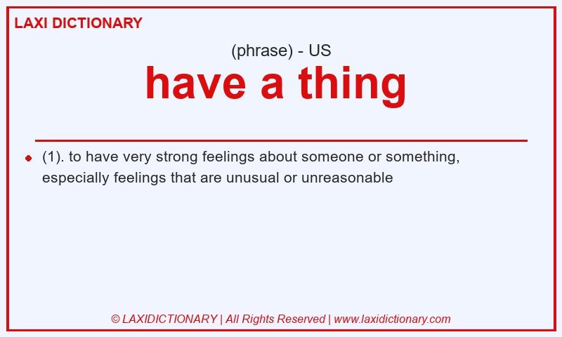 Definition have a thing in American English