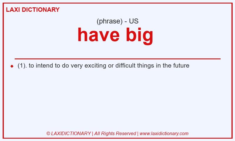 Definition have big  in American English