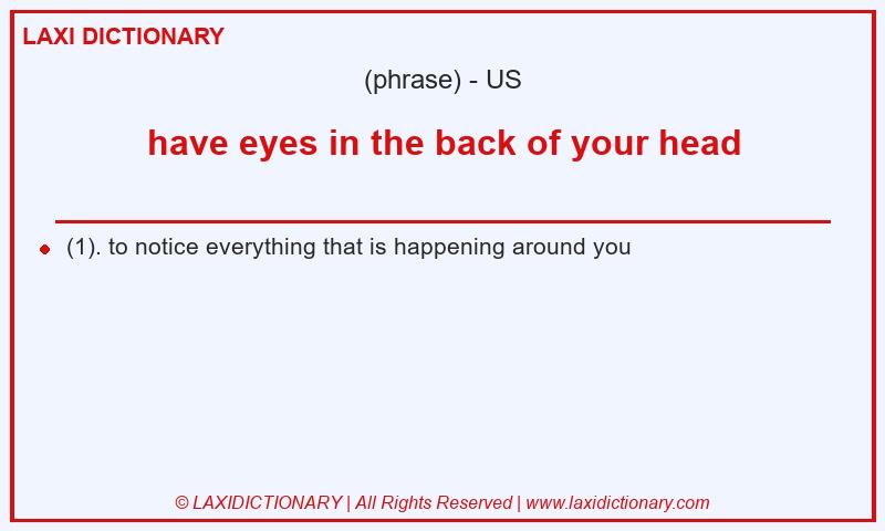 Definition have eyes in the back of your head in American English