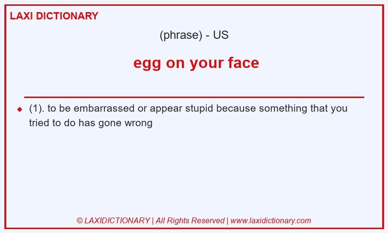 Definition egg on your face in American English