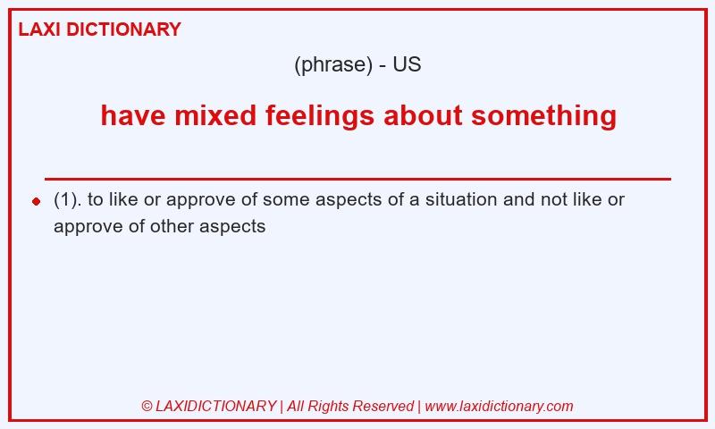 Definition have mixed feelings about something in American English