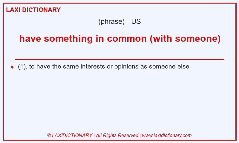 Definition have something in common (with someone) in American English