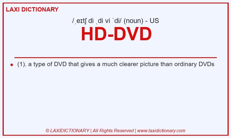 Definition HD-DVD in American English