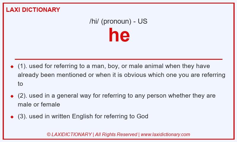 Definition he in American English