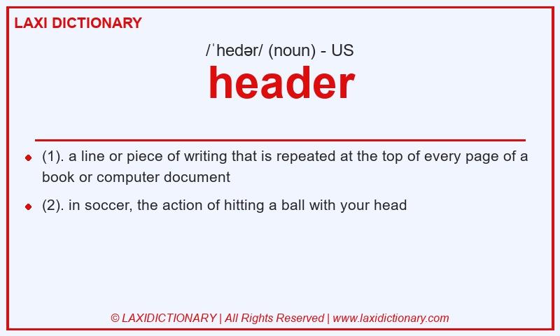 Definition header in American English