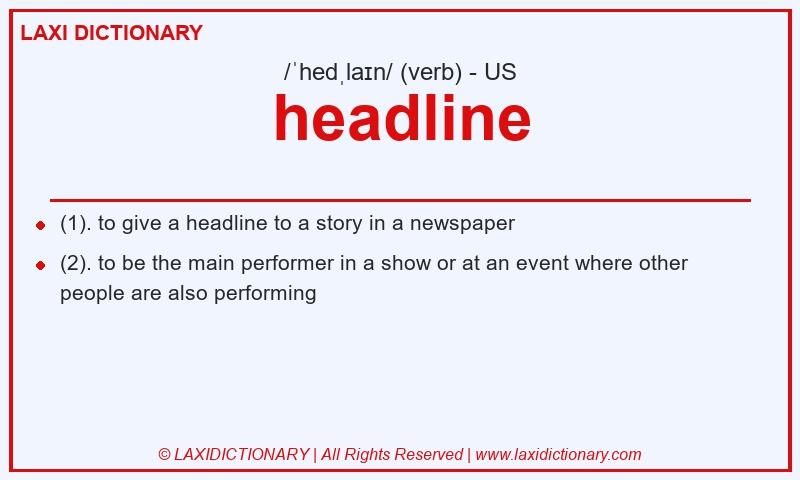 Definition headline in American English