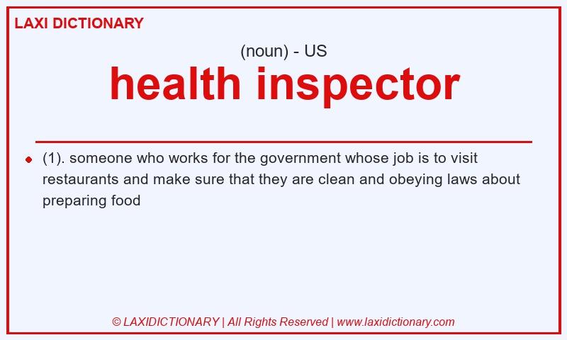Definition health inspector in American English