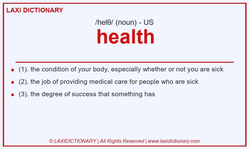Definition health in American English