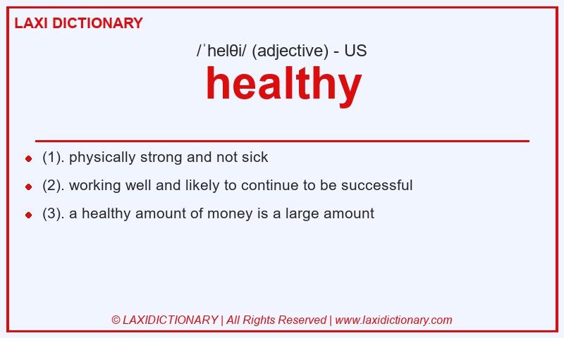 Definition healthy in American English