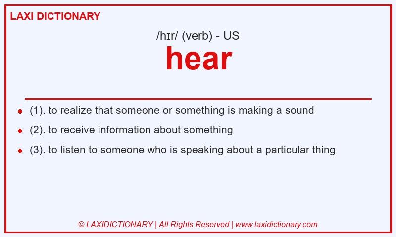 Definition hear in American English