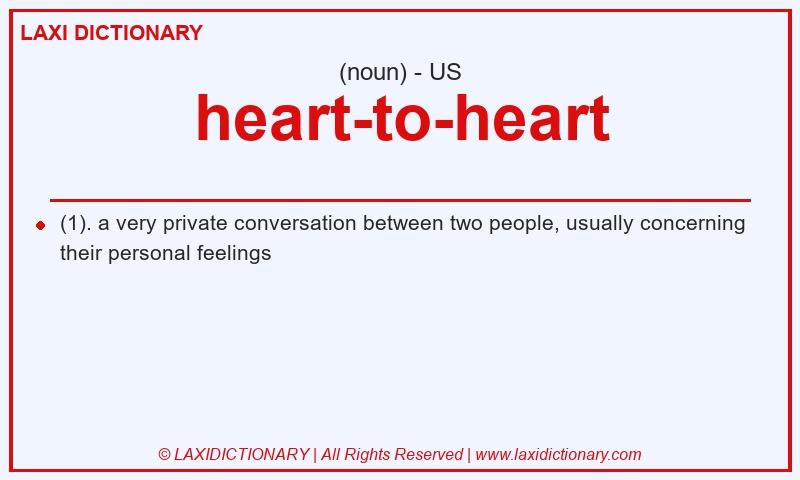 Definition heart-to-heart in American English